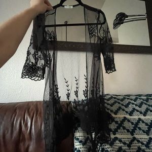 Black lace Kimono